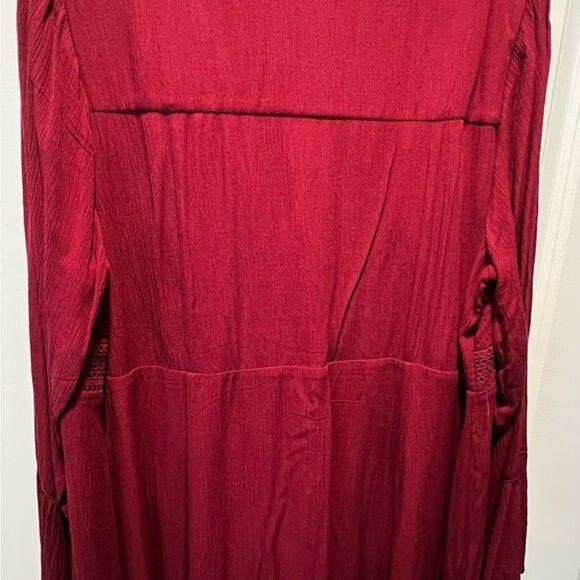 torrid Burgundy Gauze Laceup Skater Dress Womens Plus Size 5X NWT - Picture 6 of 6
